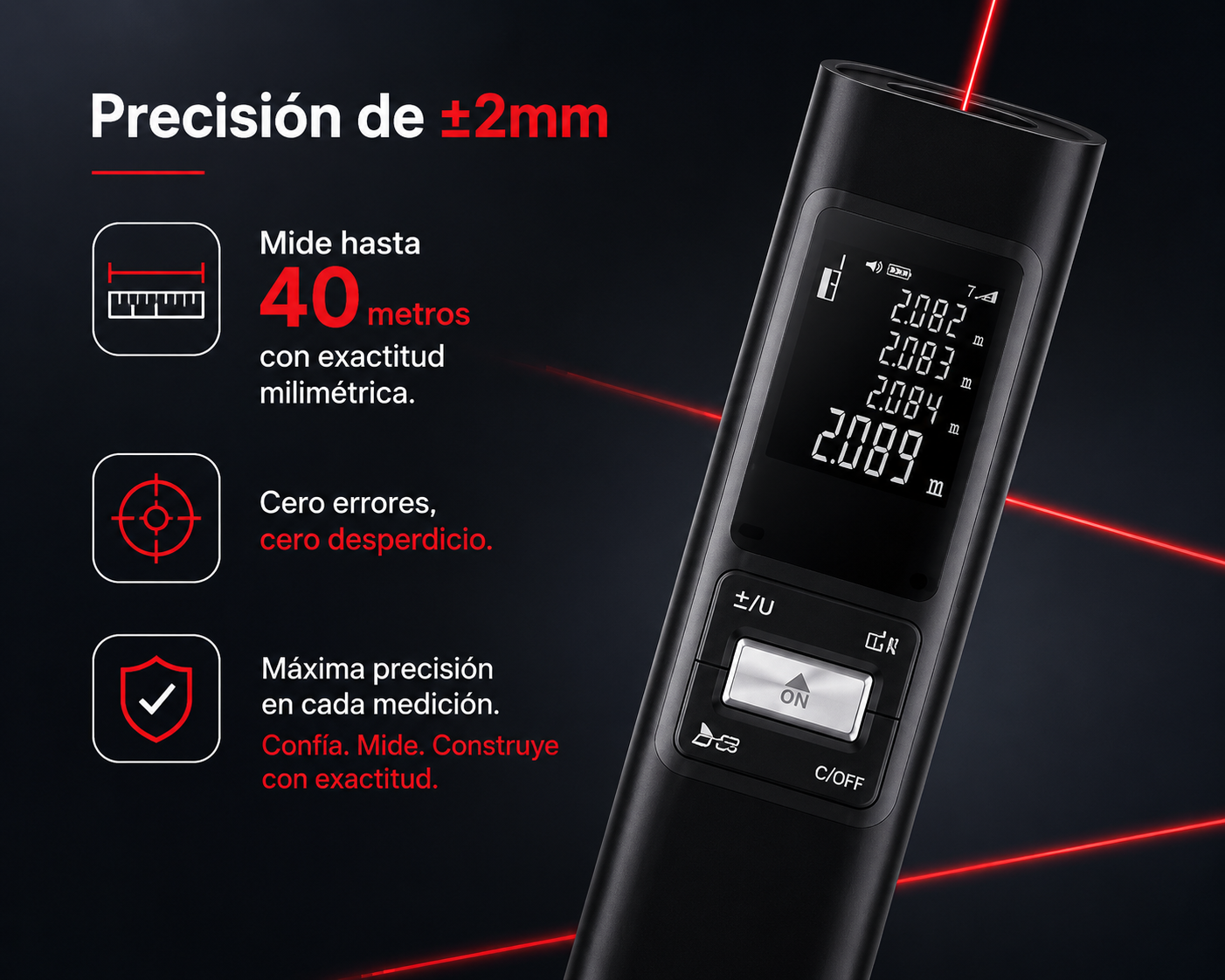 Mide Sin Errores - Medidor Láser Pro USB-C (46 caracteres)