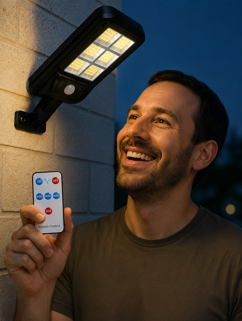 Seguridad Solar 24/7 - Lámpara con Sensor y Control Remoto