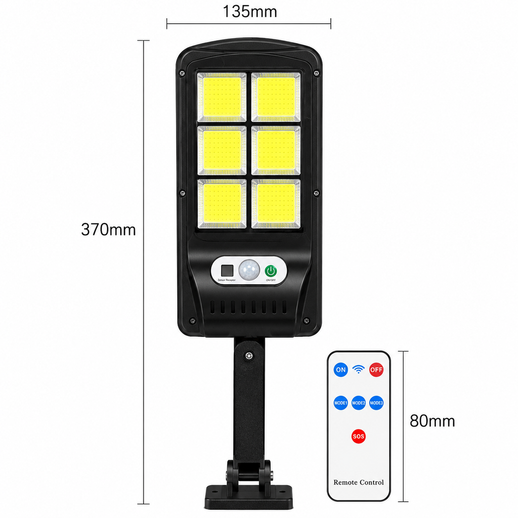 Seguridad Solar 24/7 - Lámpara con Sensor y Control Remoto